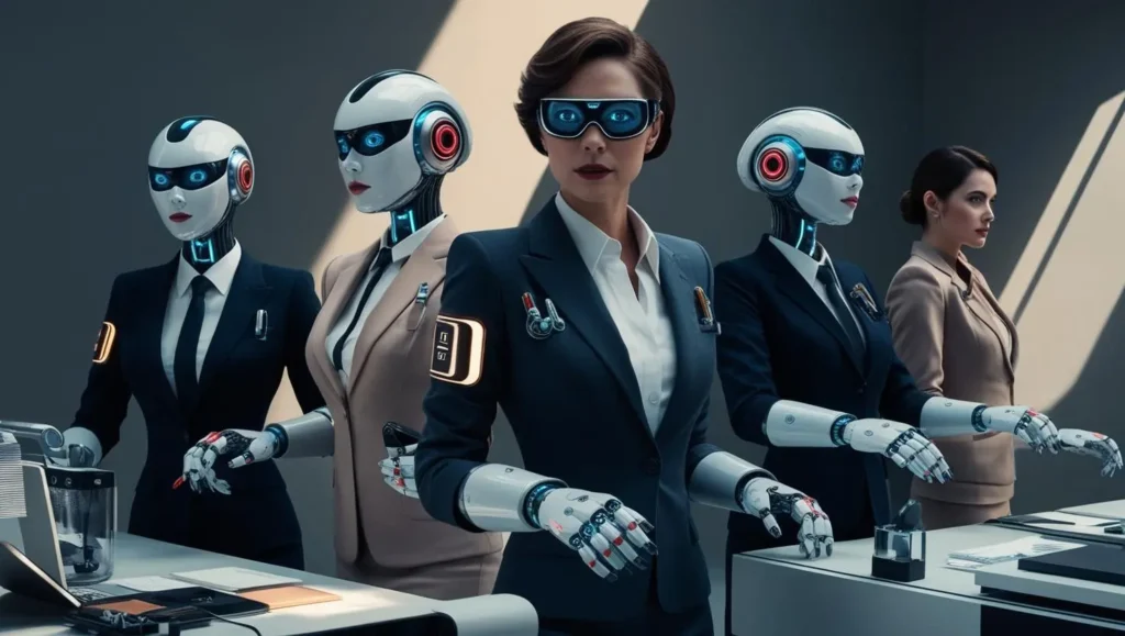 AI GPT agents automating workflows in a futuristic workspace