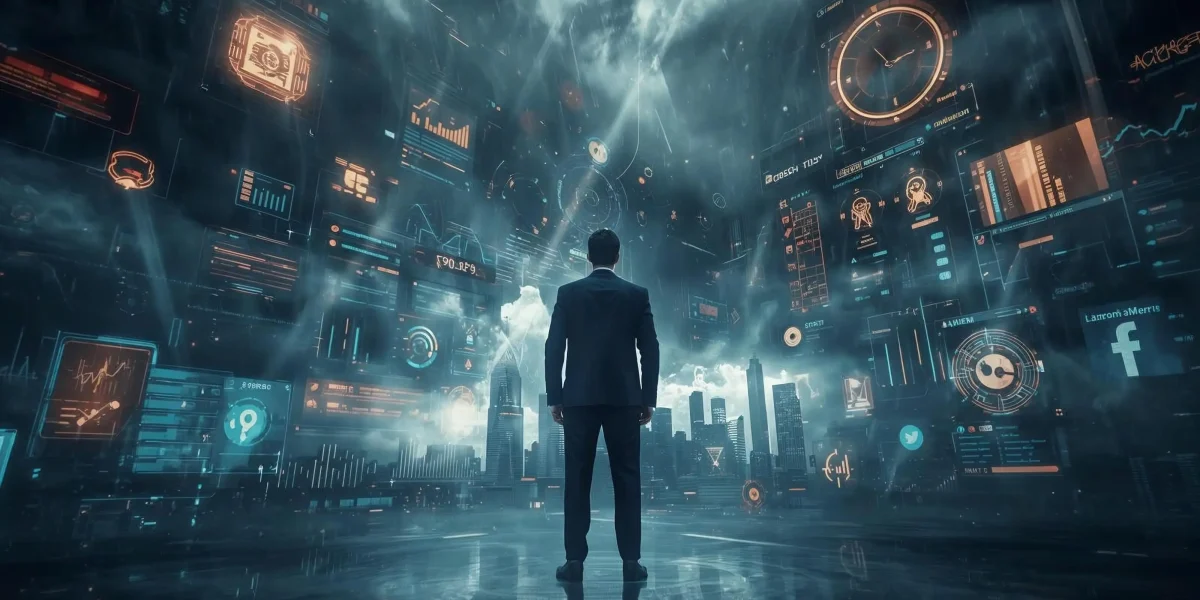 How Can CEOs Use AI and Leadership to Improve Crisis Communications in 2026? A CEO navigating a digital PR storm with AI tools, dashboards, and sentiment trackers