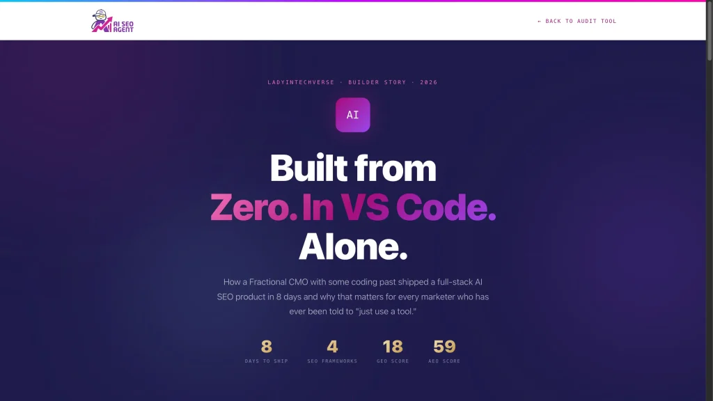 I Built an AI SEO Agent to Fix the Visibility Gap in AI Search - LadyinTechverse Singapore-based Digital and Thought Leadership Platform
