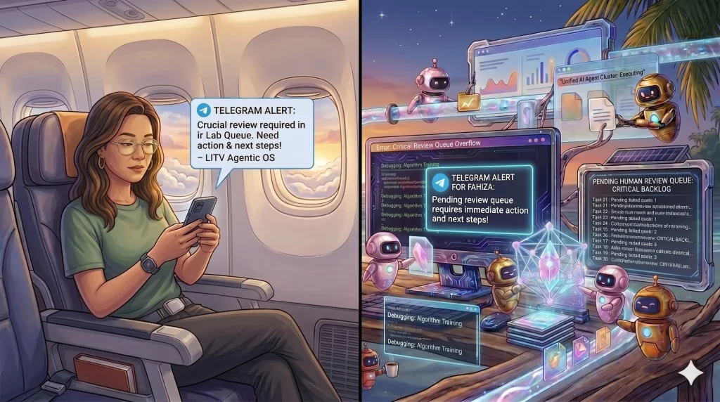 Remote Lab is Running. I am reading Telegram Alerts - LadyinTechverse needs a digital break.